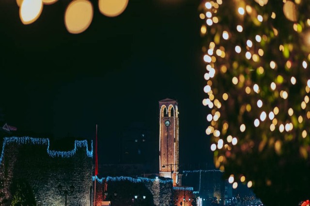 December of the New Year holidays in Elbasan
