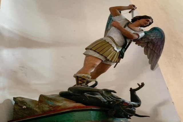 The statue of Saint Michael of Shkodër Cathedral restored