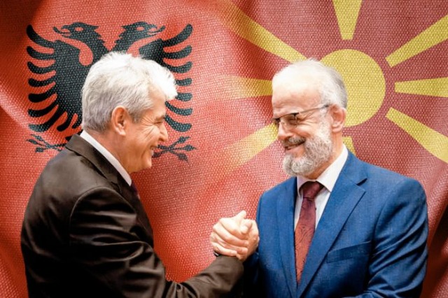 DP leader Basha congratulates Xhaferi on his election as the first Albanian Prime Minister in NM
