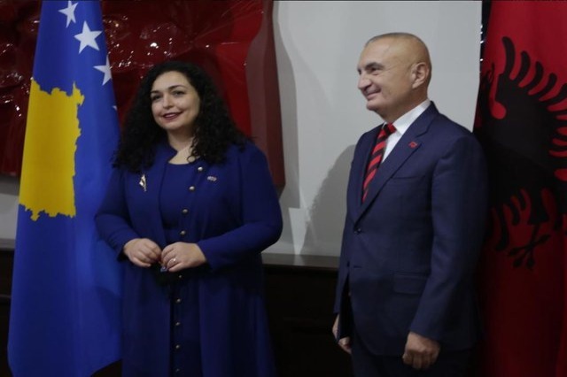The head of state, Ilir Meta, receives the Acting  President of Kosovo, Vjosa Osmani