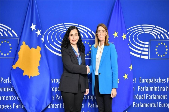Kosovan President Osmani Discusses in Brussels Serbia’s Links to Terrorist Attacks