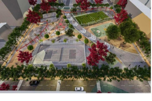 The playground complex in Berat, part of the new national program “I want to play”