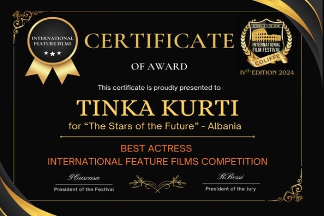 Tinka Kurti and Edmond Topi Honored at ‘Coliseum’ International Film Festival