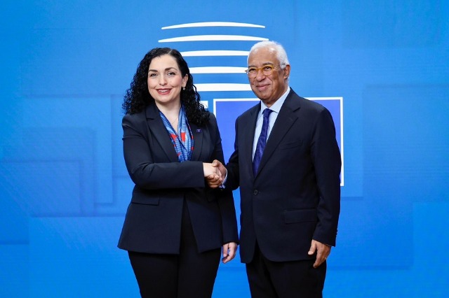 Kosovan President Osmani Meets with European Council President Costa Ahead of EU-Western Balkans Summit
