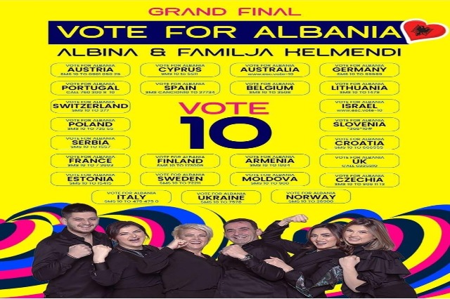 Vote Albina and the Kelmendi Family on the grand final of the Eurovision Song Contest 2023
