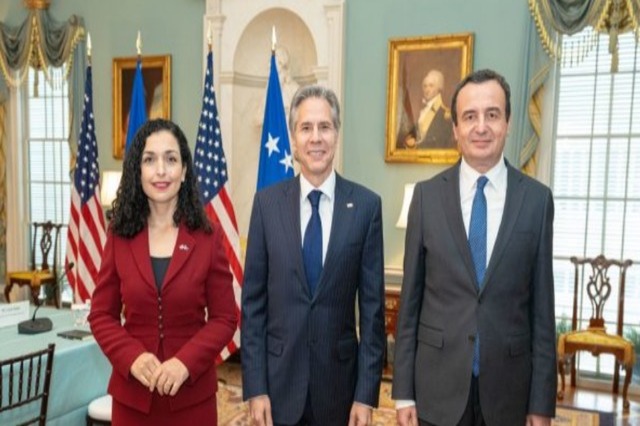 President of Kosovo Osmani and Prime Minister Kurti meet with the US Secretary of State Blinken