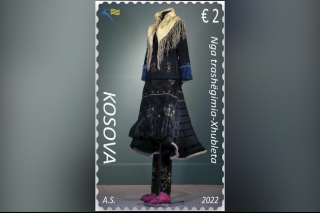 Kosovo promotes national heritage through Philately, Xhubleta on a special stamp