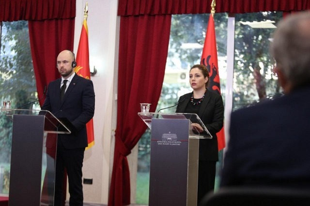 Xhaçka receives her Montenegrin counterpart Đorde Radulović
