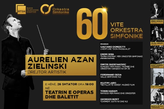 The 60th anniversary of the RTSH Symphony Orchestra foundation, on September 26, a concert at Opera House