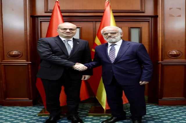Hasani meets the Assembly Speaker of North Macedonia,  Talat Xhaferi; urging the full implementation of the Ohrid Agreement and the Law of Languages