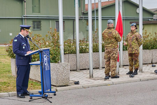 The red and black flag raised for the first time at the NATO headquarters in Italy