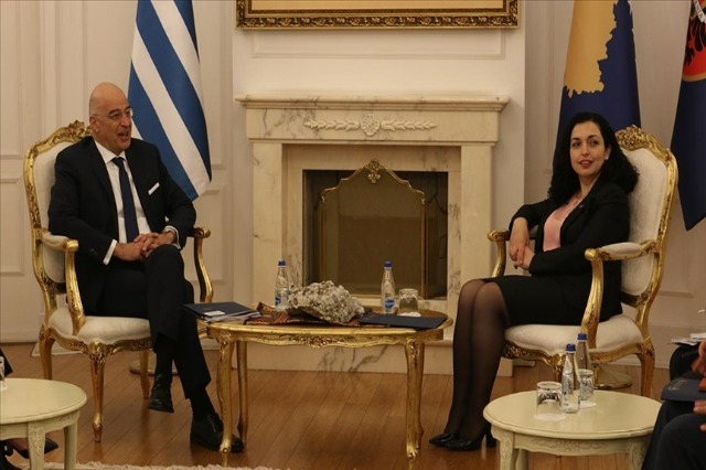 President of Kosovo, Vjosa Osmani received Greek foreign minister Dendias: Kosovo is in line with EU and NATO sanctions against Russia