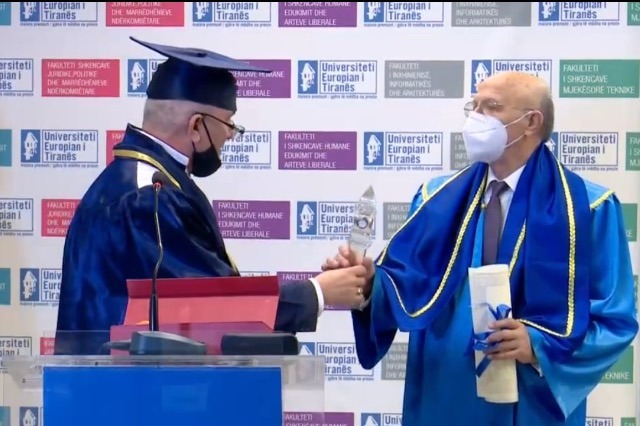 Petrit Ruka is honored with the title “Doctor Honoris Causa”
