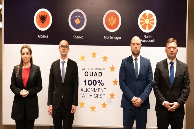 Albania, Kosovo, North Macedonia and Montenegro, platform for 100% harmonization with EU foreign policy