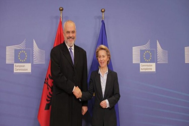 President of the European Commission, Ursula Von der Leyen is visiting Albania, on 28 September