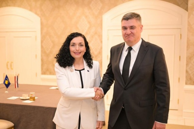 Osmani meets with Croatian counterpart, discusses Kosovo’s NATO membership