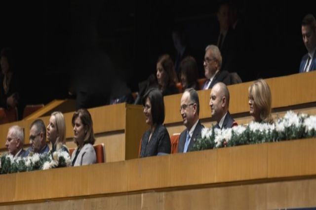Begaj and Radev attend the premiere of “Callas and Onassis” in Sofia