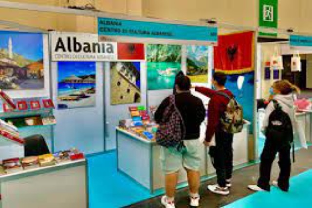 Albanian stand at the International Book Salon in Turin, Italy