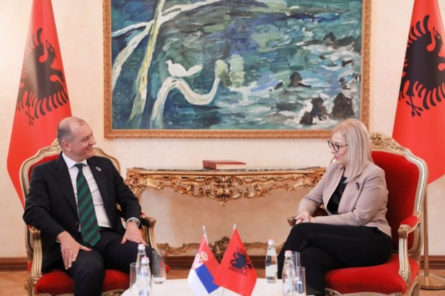 Speaker Nikolla receives the newly appointed ambassador of Serbia in Albania