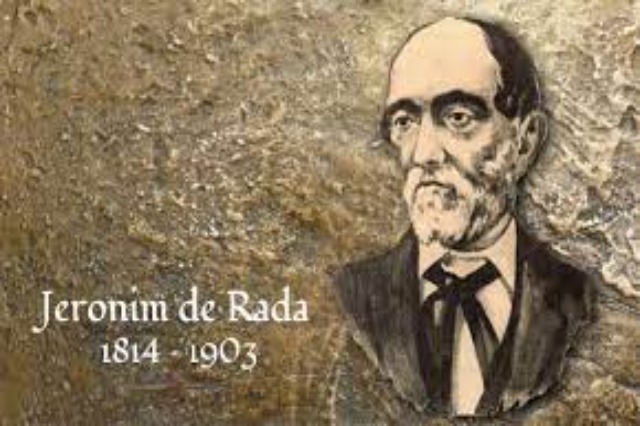 Albanian poet, linguist, esthete, essayist, folklorist and publicist Jeronim De Rada