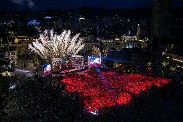 White night tradition back in Tirana