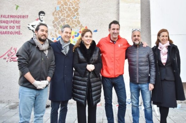 Afghan artists thank Albania for the hospitality, paint the mural in Tirana