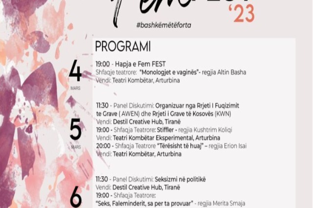 Second edition of “Femfest”Festival kicks of on March 4th