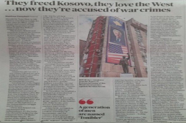 The trial in The Hague against the former leaders of the KLA, Sunday Times writes: They are heroes of Kosova