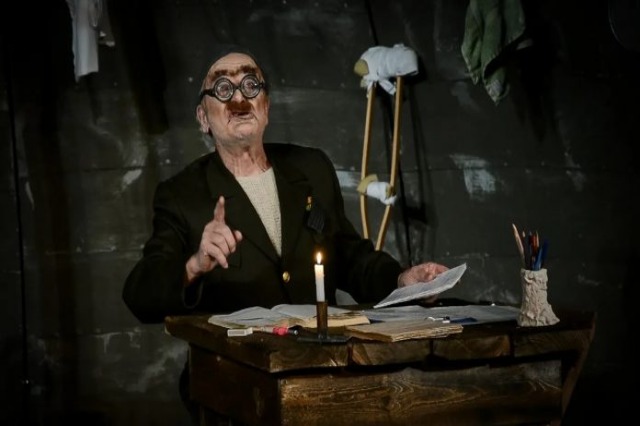 Viktor Zhusti in Leka Bungo’s “The Testament”, on ArTurbina Theater stage