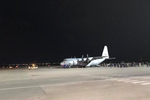 The first group of Afghan refugees landed in Prishtina, Kosovo