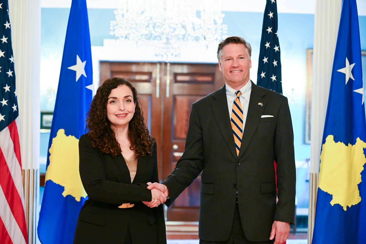US Deputy Secretary of State Christopher Landau Meets Kosovo President Vjosa Osmani
