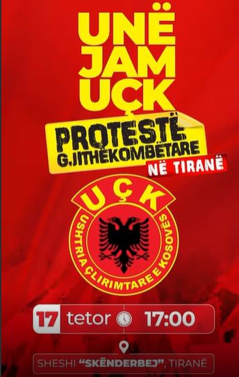 Protest in Support of Former KLA Leaders, FM Spiropali: Red-and-Black Hearts Against Injustice