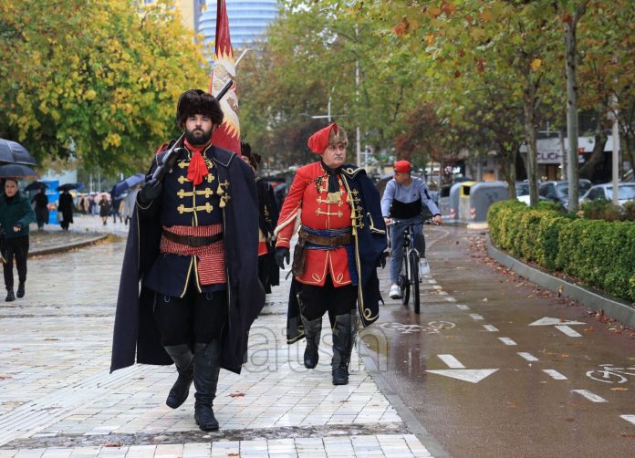 Croatian Cravat Regiment Marches Through the Streets of Tirana