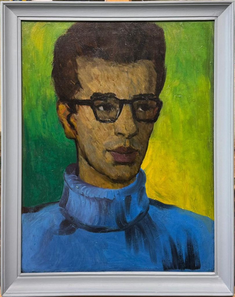 First Portrait of Ismail Kadare by Vilson Kilica Fully Restored