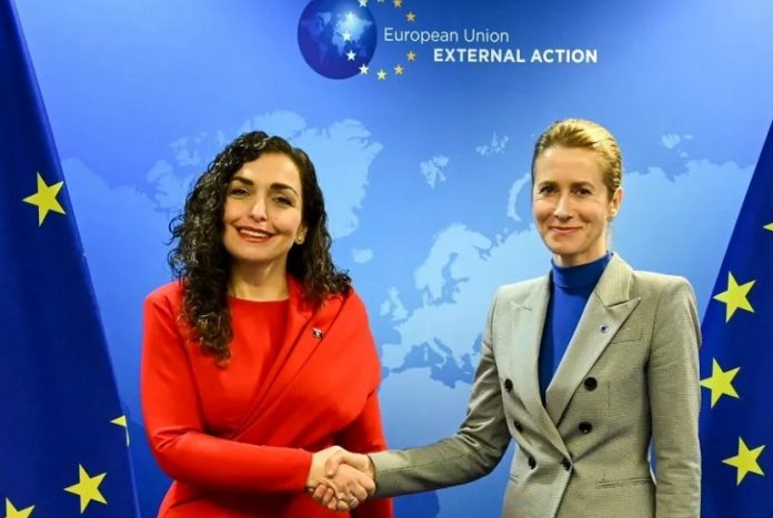 Osmani Meets Kallas, Calls for Full Removal of EU Measures on Kosovo