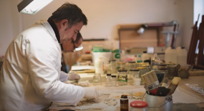 Murals of St. Todri Church in the Laboratory of the Institute of Cultural Heritage