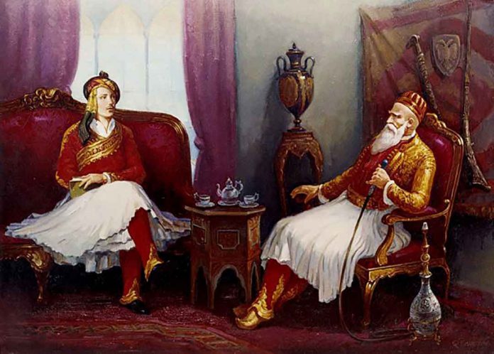 Lord Byron, the British romantic poet in love with Albanians