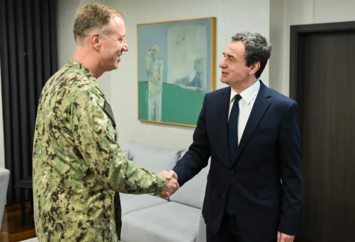 Kosovan acting PM Kurti meets NATO Allied Joint Forces Command commander, admiral Wikoff