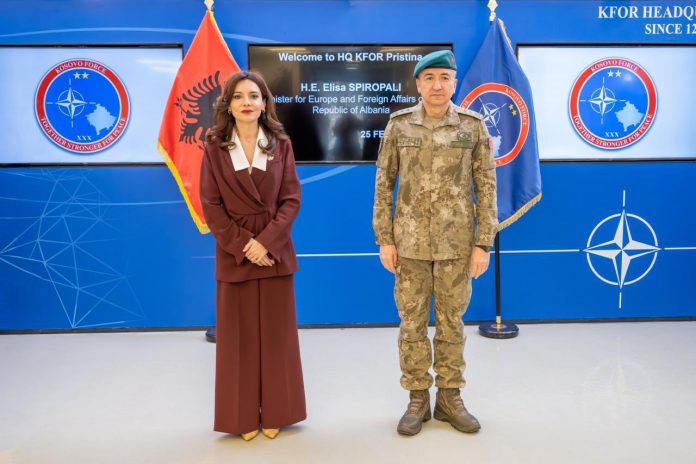 Spiropali meets KFOR commander and Albanian troops in Kosovo