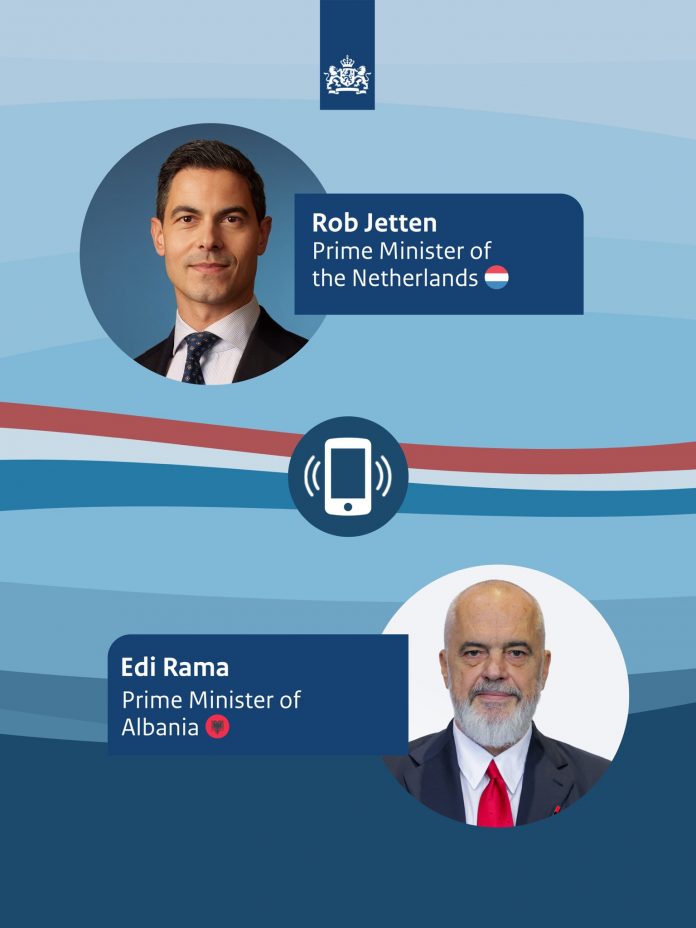 Dutch PM holds phone call with Albanian PM, highlights strategic role of Albania in Western Balkans