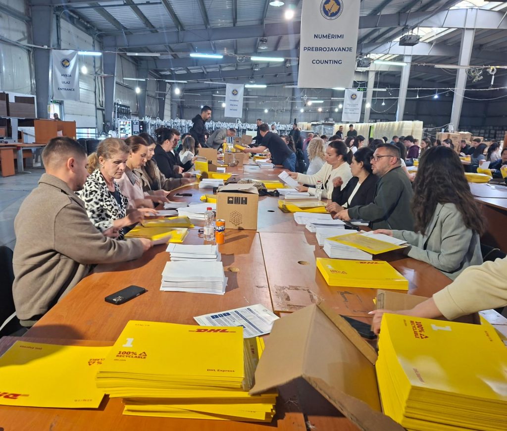 The Kosova Central Election Commission prepares postal ballot packages for voters abroad ahead of Kosova vote