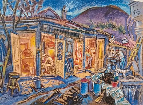 “The Drunken City”: Tasos’ 45 Pastel Works Reveal the Soul of Pogradec