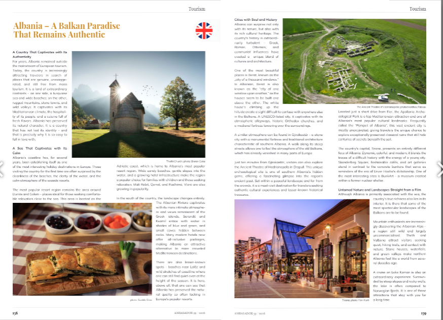 Polish magazine Ambassador presents Albania as a Balkan paradise preserving its authenticity