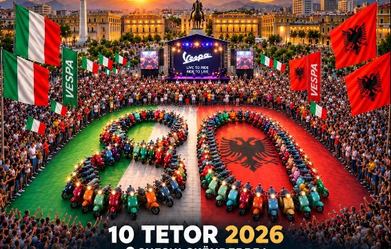 Vespa Parade Tirana 2026 : Des centaines de scooters emblématiques sur la place Skanderbeg