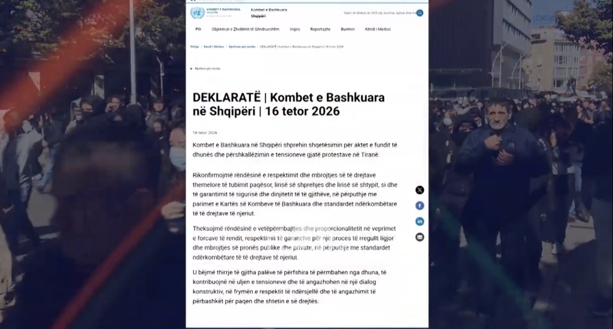 ONU: preoccupazione per le violenze durante le proteste a Tirana, appello al dialogo