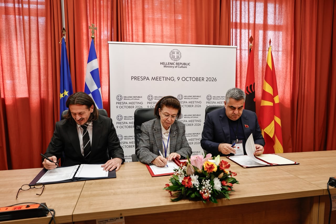 Prespa verso l’UNESCO; IL MINISTRO Gonxha incontra i suoi omologhi di Grecia e Macedonia del Nord