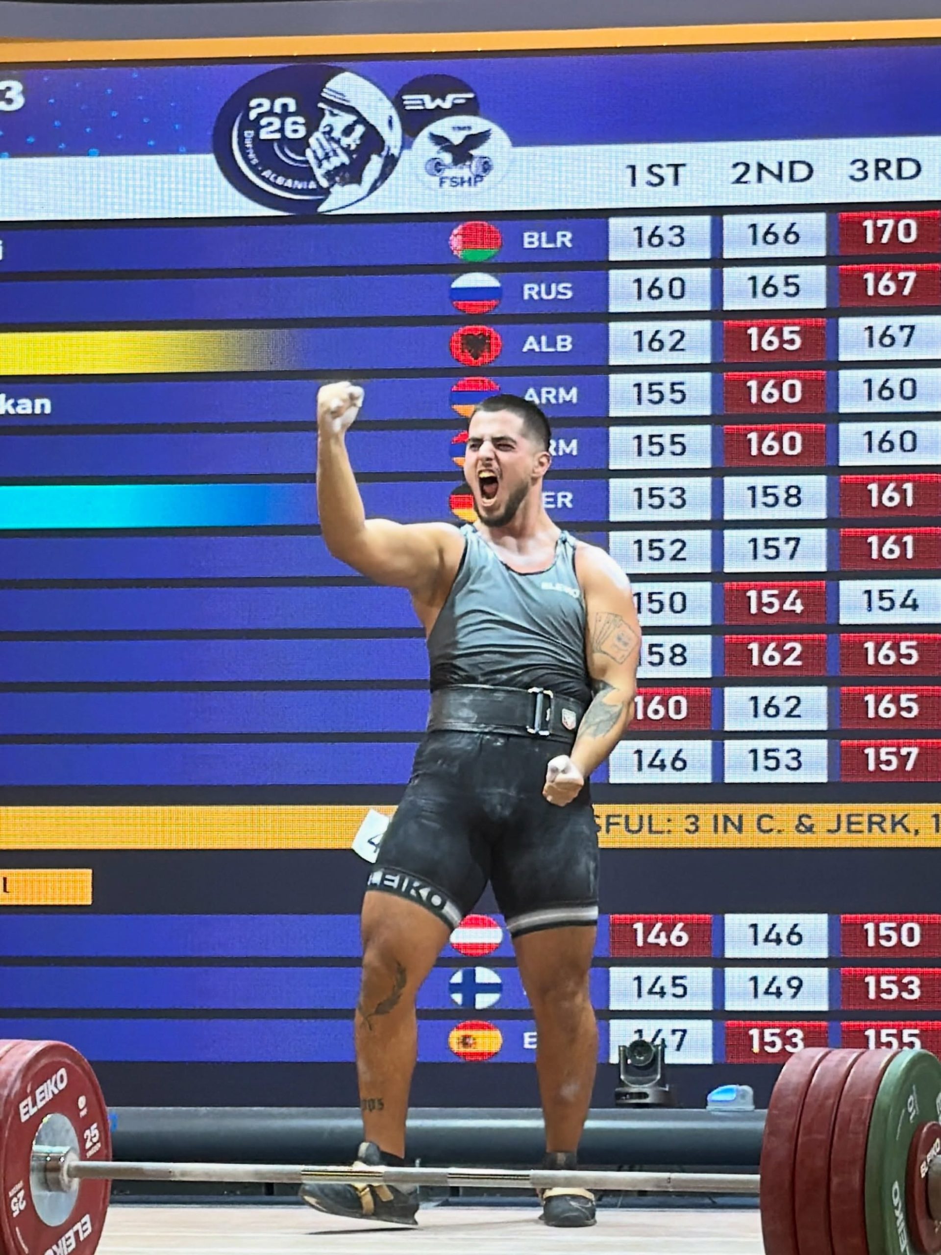 Pesi, Ertjan Kofsha campione europeo nello strappo: argento nel totale