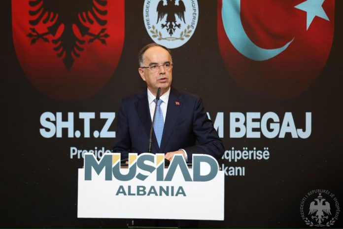 Cumhurbaşkanı Begaj, MÜSİAD’ın Arnavutluk-Türkiye ekonomik ilişkilerinin güçlendirilmesindeki rolünü takdir etti