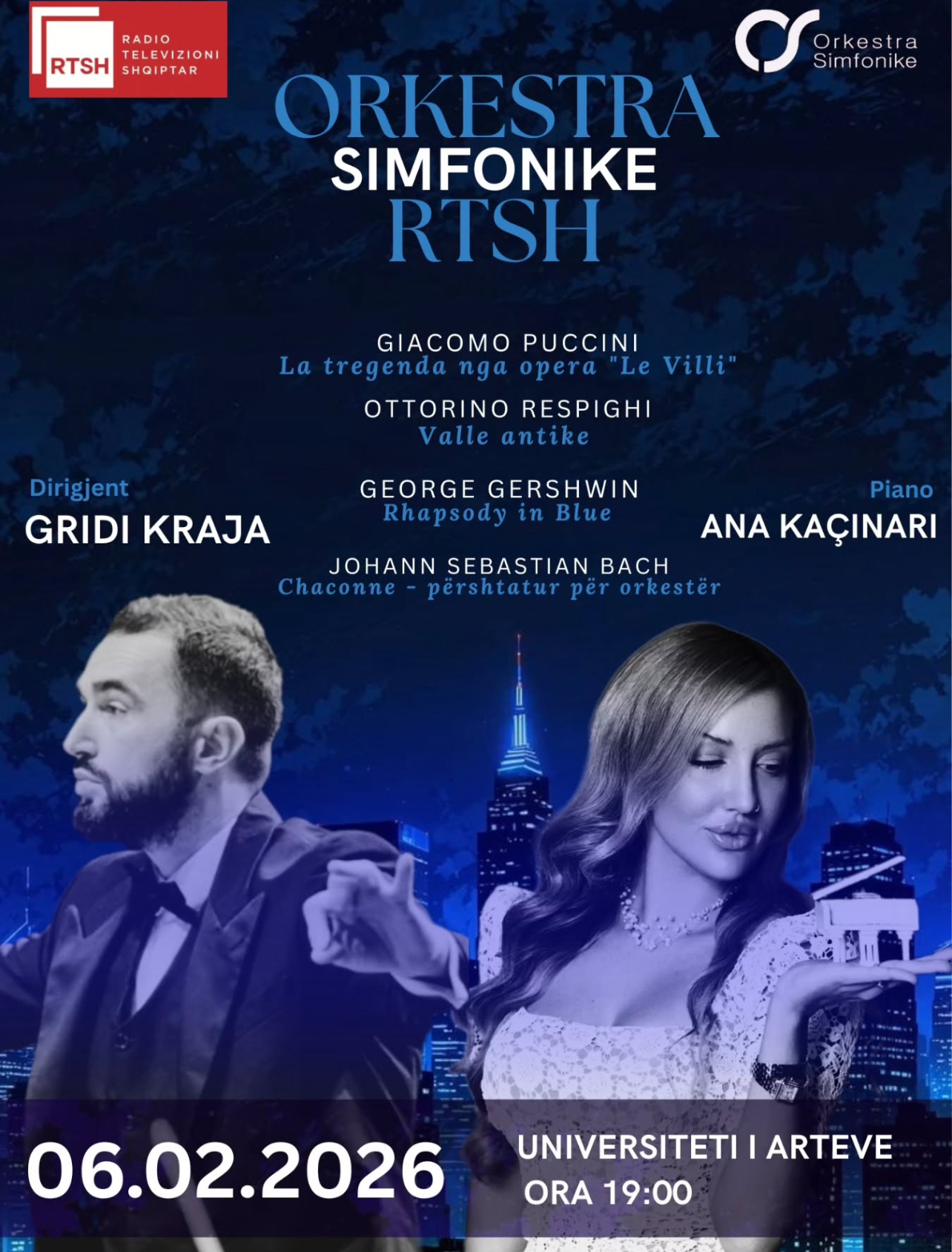 RTSH Senfoni Orkestrası’ndan özel konser: Klasik müziğin ustaları aynı sahnede