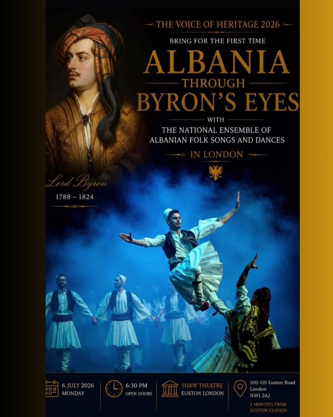 Byron’un gözlerinden Arnavutluk, Londra’da sahneye taşınıyor